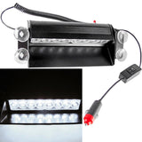 1x Red Blue\ Amber\ White Waterproof 8-LED Emergency Flash Truck Windshield Strobe Light 12V