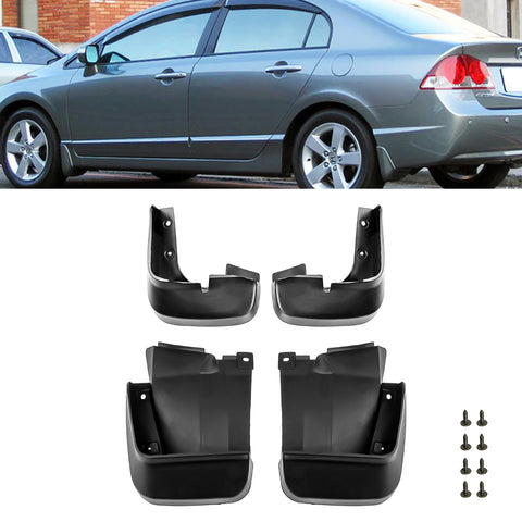 4X Front&Rear Mud Flaps Splash Fender Guard For Honda Civic 2006-2011 4DR Sedan