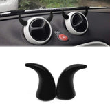 2Pcs PU Foam Small Black Devil Bull Horn AC Air Outlet Stickers Decor For Car