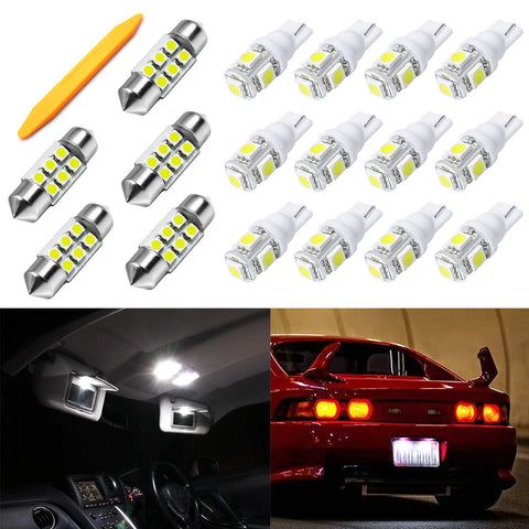 17pcs Xenon White LED Interior Lights Replacement Compatible With Toyota Sienna 2011-2019