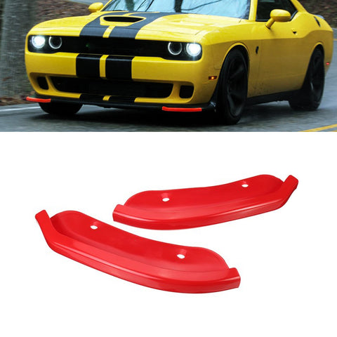 Red Bumper Lip Corner Splitter Trim For Dodge Challenger SRT Hellcat 2015-2021