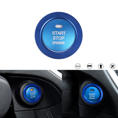Glossy Blue Aluminum Alloy Engine Start Button Cover Trim For Subaru Forester XV