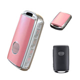 Pink TPU Sand Leather Full Protect Remote Key Fob Cover For Mazda CX-9 2020-21