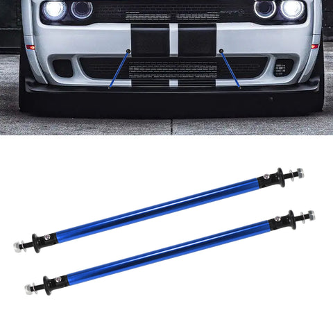 2pc Adjustable 7.87'' Front Bumper Lip Splitter Diffuser Strut Rod Tie Bars Compatible with Most Vehicles [Blue]