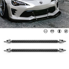 Carbon Fiber Pattern Car Bumper Lip Splitter Rod Support Stabilizer Bars 10"-13"