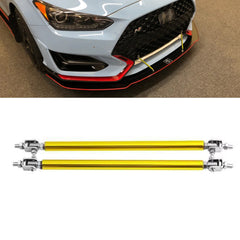 2pc Adjustable 8"-11" Front Bumper Lip Splitter Diffuser Strut Rod Tie Bars Splitter Support Rods Compatible with Most Vehicles [Gold]