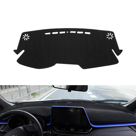 Xotic Tech Center Console Dashboard Mat Pre-Cut Non-Slip Sunshield Sun Glare Protector Dash Carpet Pad Black Cover Compatible with Toyota CH-R CHR 2017-2022