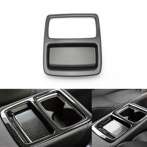 Car Rear Water Cup Holder Panel Trim Cover Carbon Fiber Style Fit for Honda Accord 2018 2019 2020