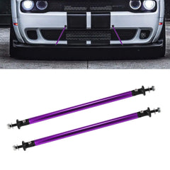 2pc Adjustable 7.87'' Front Bumper Lip Splitter Diffuser Strut Rod Tie Bars Compatible with Most Vehicles [Purple]