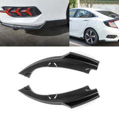 Rear Bumper Lip Diffuser Splitter Canard Carbon Fiber Pattern, Compatible with Honda Civic 10th Gen 2016-2021
