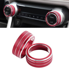 Red Centre Console AC Climate Control Knob Ring Cover For Toyota RAV4 2019-2023