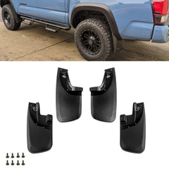 4PCS Front & Rear Mud Flap Splash Guards Fender Flare Mudguard Dirt Slush Trap Protector w/Hardware Accessories Full Set Compatible with Toyota Tacoma 2005-2015