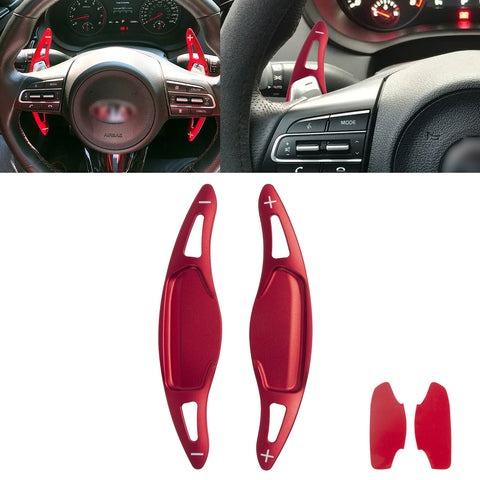 2Pcs Red Steering Wheel Shift Paddle Shifter Extension For Kia Stinger 2018-2020