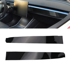 For Tesla Model 3 2017-2023 & Model Y 2020-up Gloss Black Interior Dashboard Wrap Strip Stickers