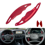 2x Aluminum Red Steering Wheel Paddle Shifter Extensions For Hyundai Genesis G70