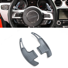 Gray Aluminum Steering Wheel Paddle Shifter Extensions For Ford Mustang 2015-up