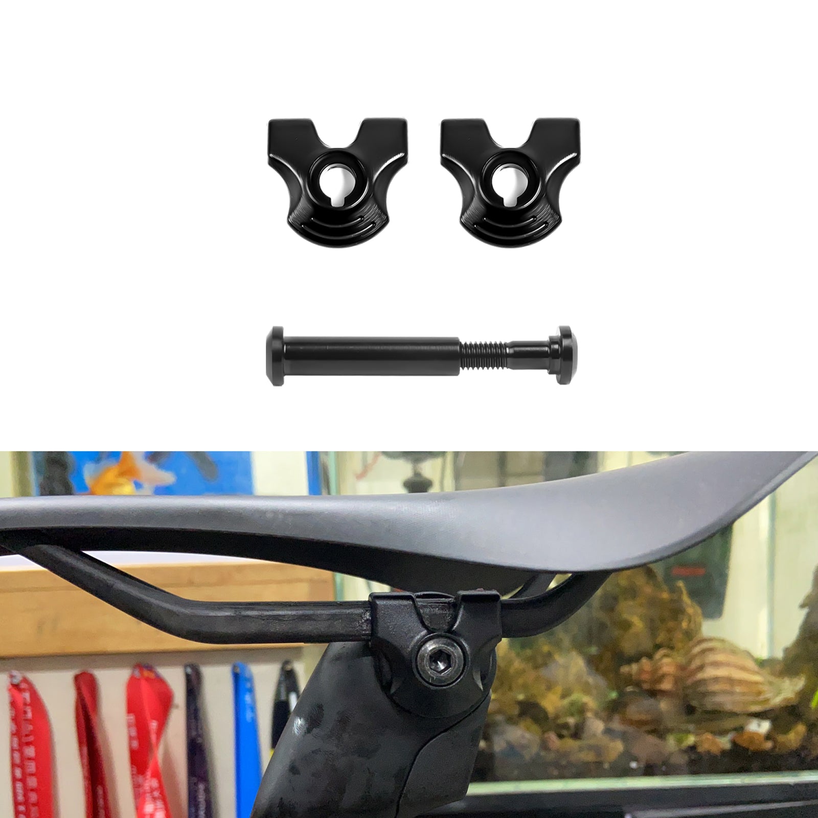 sattelstütze 7x9 Seatpost Saddle 7x9 Clamp EAR + Ti Bolt Kit for CARBON RAIL, Compatibl
