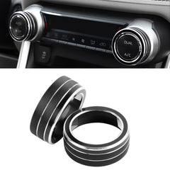 For Toyota RAV4 2019-2023 Black AC Climate Switch Knob Ring Surround Cover 2pcs