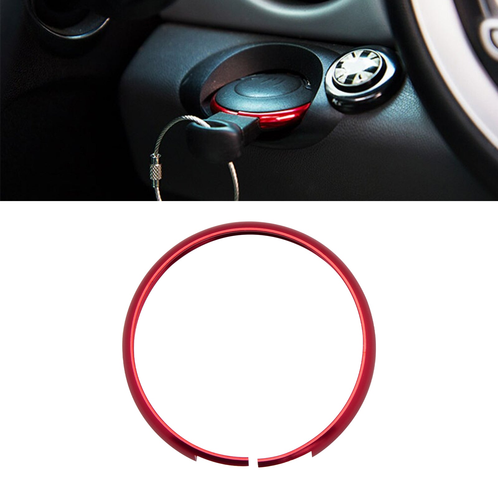 Red Aluminum Remote Control Key Ring Rim Surrounding For Mini Cooper J ...