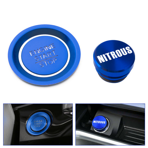 Blue Engine + Cigarette Lighter NITROUS Button Trim For Honda Civic 11th 2022