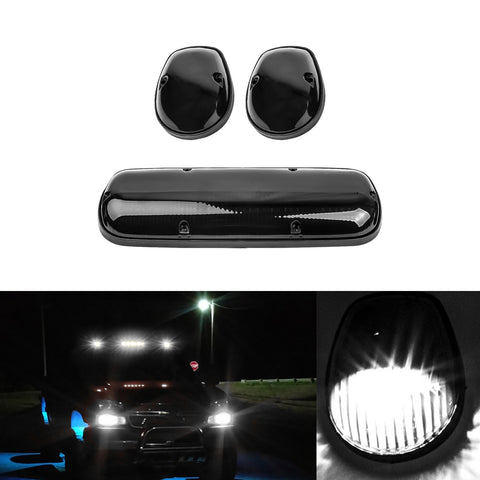 3 PCS Smoked Lens LED Cab Lights For Silverado/Sierra 1500 1500HD 2500 2500HD
