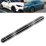 Side Door Skirt Vinyl Stripe Decal Sticker, Glossy Black Racing Sporty Graphic Style (Length 86")