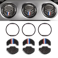 Real Carbon Fiber Inner AC Air Vent Panel Cover Decal For Ford Mustang 2015-up