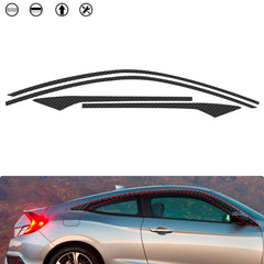 Carbon Fiber Style Side Door Window Strip Decals For Honda Civic Coupe 2016-2021