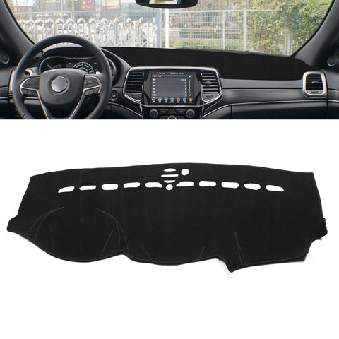 Center Console Dashboard Mat Pre-Cut Non-Slip Sunshield Sun Glare Protector Dash Carpet Pad Black Cover Compatible with Jeep Grand Cherokee 2011-2021