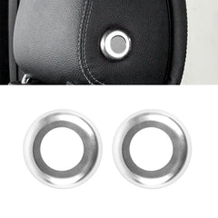 For Benz W205 2015-2021 X205 2016-22 Silver Seat Headrest Button Ring Trim 2PCS