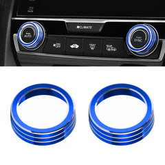 For Honda Civic 10th Gen 2016-21 Blue Air Condition Switch Ring Decoration Cover