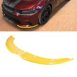 2PCS Exterior Front Bumper Lip Splitter Spoilers Protector Bumper Corner Edge Guard Cover Trim Accessories Compatible With Dodge Charger SRT Hellcat/SRT 392/Scat Pack/RT Scat Pack 2015-2021, Yellow