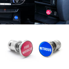 FIRE Missiles and Nitrous Cigarette Lighter Push Buttons Plug Replacement Covers, Fit Cars Trucks SUVs with 12V Power Source