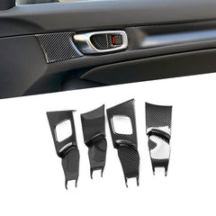 4Pcs Carbon Fiber Pattern Door Handle Bowl Cover Trim For Honda Civic 11th Gen