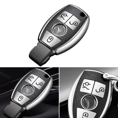 Full Protection Silver Smart Key Fob Cover Case Shell For Mercedes Benz 3 Button