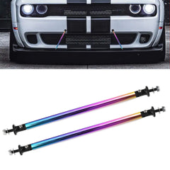 2pc Adjustable 7.87'' Front Bumper Lip Splitter Diffuser Strut Rod Tie Bars Compatible with Most Vehicles [NEO]