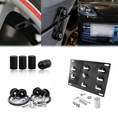 Tow License Plate + Air Valve Cap + Release Fastener For Porsche Panamera 911
