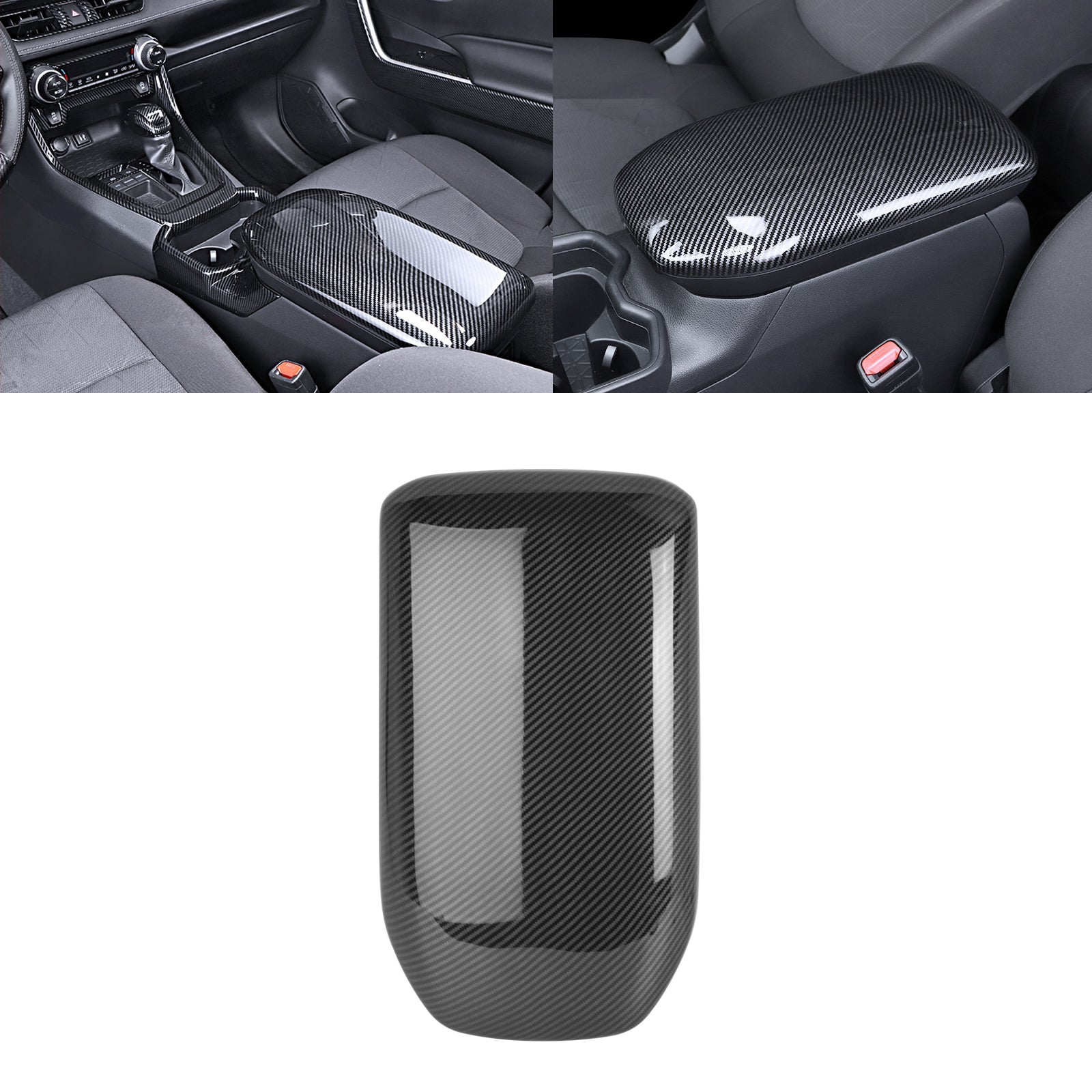 For Toyota Rav4 Carbon Fiber Interior Accessories Console Cover