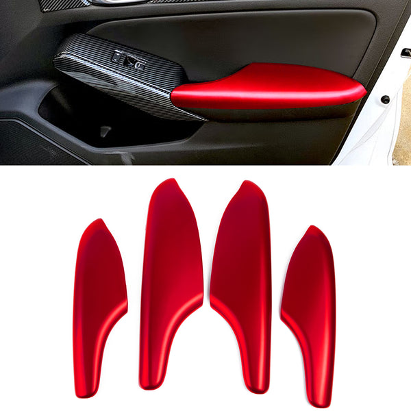 Racing Red Interior Door Armrest Panel Trim Cover For Honda Civic