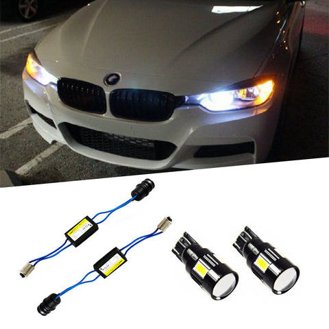 2x White 6000K Error Free BA9 H6W LED Bulbs Kit For BMW F30 3 Series Parking Lights