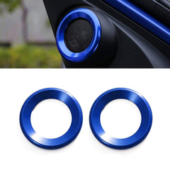 2pcs Glossy Blue Door Audio Speaker Circle Cover For Honda Civic 10th 2016-2021