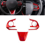 Xotic Tech Inner Steering Wheel Button w/ Bottom Piece Cover Trim Set, Sporty Red, Compatible with Toyota RAV4 2019-2024