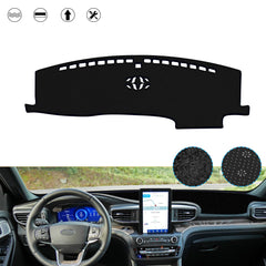 Center Console Dashboard Mat Pre-cut Non-Slip Sunshield Sun Glare Protector Dash Carpet Pad Black Cover Compatible with Ford Explorer 2020-2024