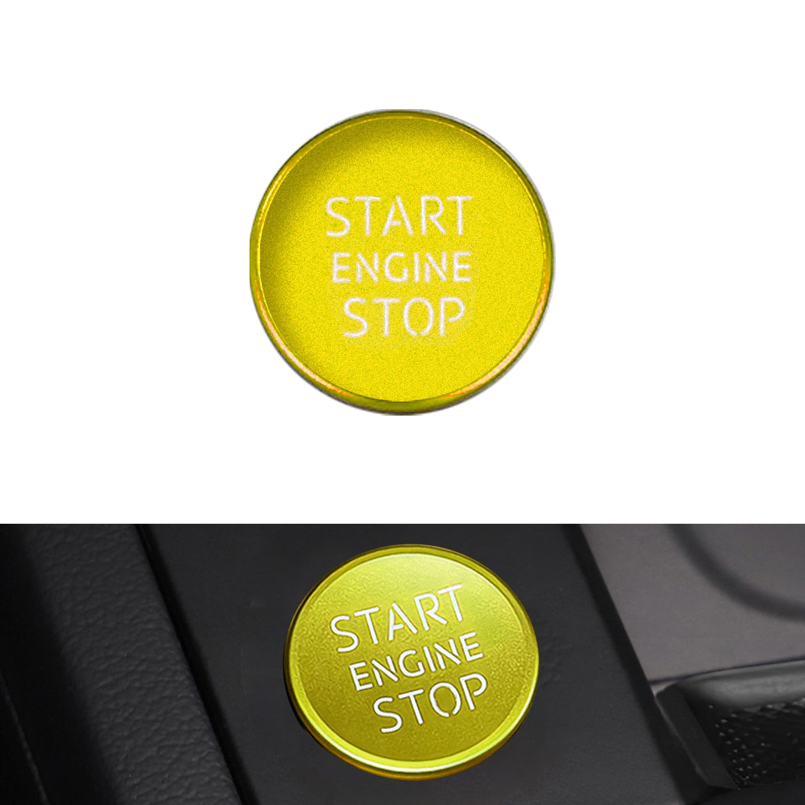 Aluminum RS Style Keyless Start Engine Stop Push Button Stickers Cover ...