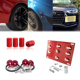 Set Tow License Plate + Air Valve Cap + Release Fastener For Audi TT MK2 2006-14