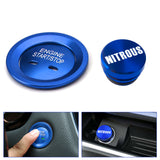 Blue Engine Start + Cigarette Lighter NITROUS Button Cover For Chevrolet Tahoe