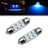 2x 6-SMD 6418 C5W 36MM Festoon LED License Plate Tag Light Bulbs 8000K Ice Blue