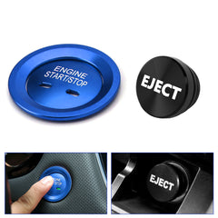 Blue Engine Start + Black Cigarette Lighter Eject Button Cover For Chevrolet GMC