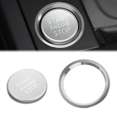 For Audi A4 A5 2009-up Silver Aluminum Engine Ignition Push Button Cover Trim