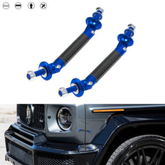 2pcs 45mm Car Adjustable Front Rear Bumper Lip Splitter Trunk Corner Edge Fender Hatch Lid Body Panel Fixed Lock Bar Support Strut Tie Rod Fastener Lever Universal Kit, Carbon Fiber Blue